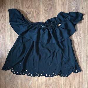 Black off the shoulder shirt